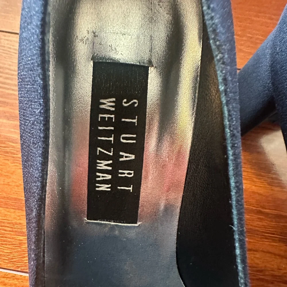 Stuart Weitzman Dark Blue Block Heels